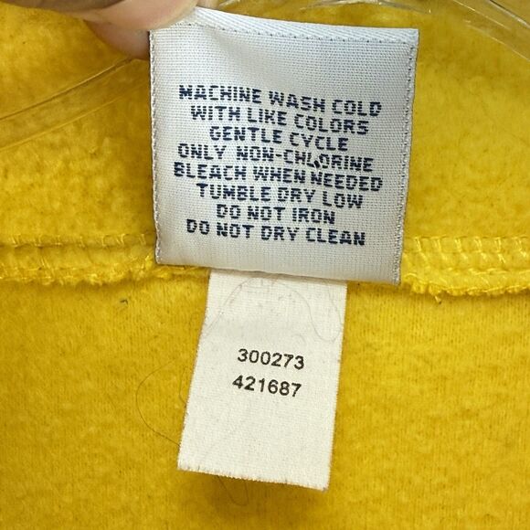 Old Navy vintage y2K Yellow Fleece 1/4 Zip Pullover Sweater Size L - Picture 12 of 16